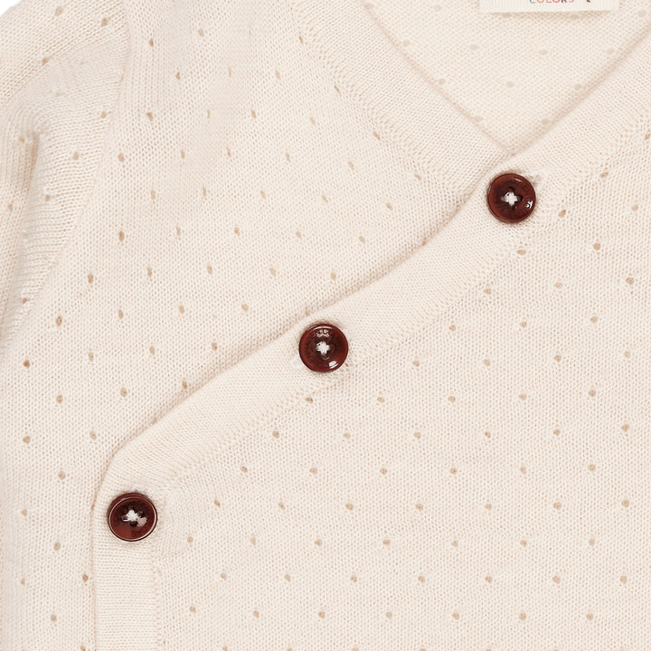 CROSSOVER CARDIGAN M. HULMØNSTER I MERINOULD - CREAM