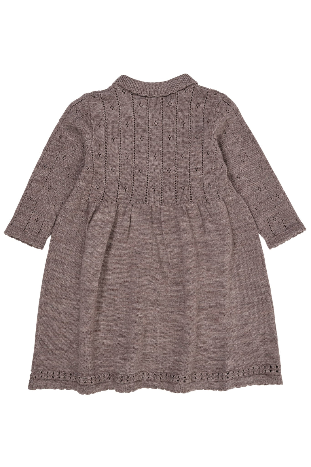 MERINO POINTELLE KJOLE MED KRAVE - NATURAL MELANGE