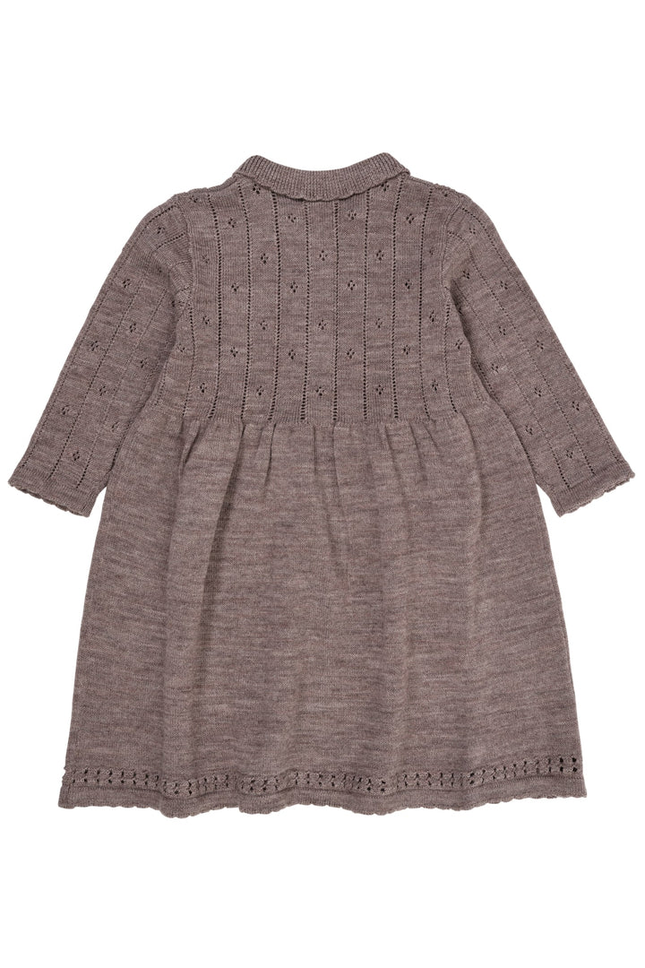 MERINO POINTELLE KJOLE MED KRAVE - NATURAL MELANGE