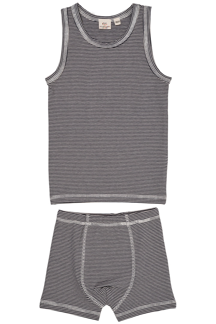 STRIBET UNDERTØJS SÆT - NAVY/CREAM STRIPE