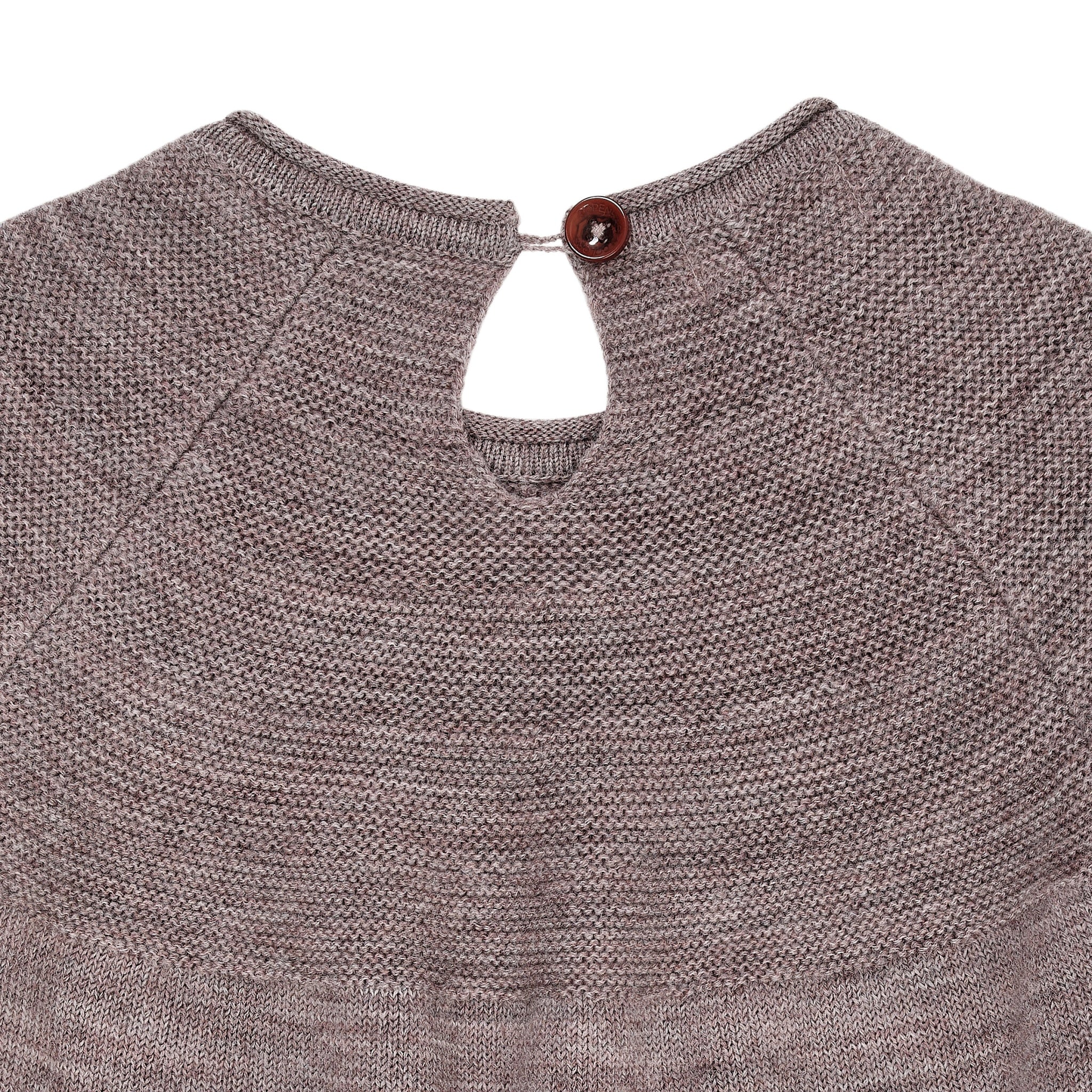 STRIKKET BLUSE M. SKØRT I MERINO ULD - NATURAL MELANGE