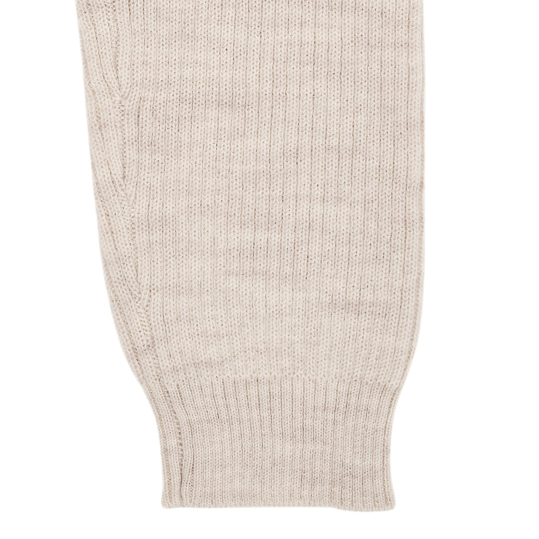 KLASSISK MERINO RIB LEGGINGS M. BINDEBÅND - UNISEX - PALE CREAM MELANGE