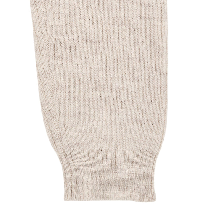 KLASSISK MERINO RIB LEGGINGS M. BINDEBÅND - UNISEX - PALE CREAM MELANGE
