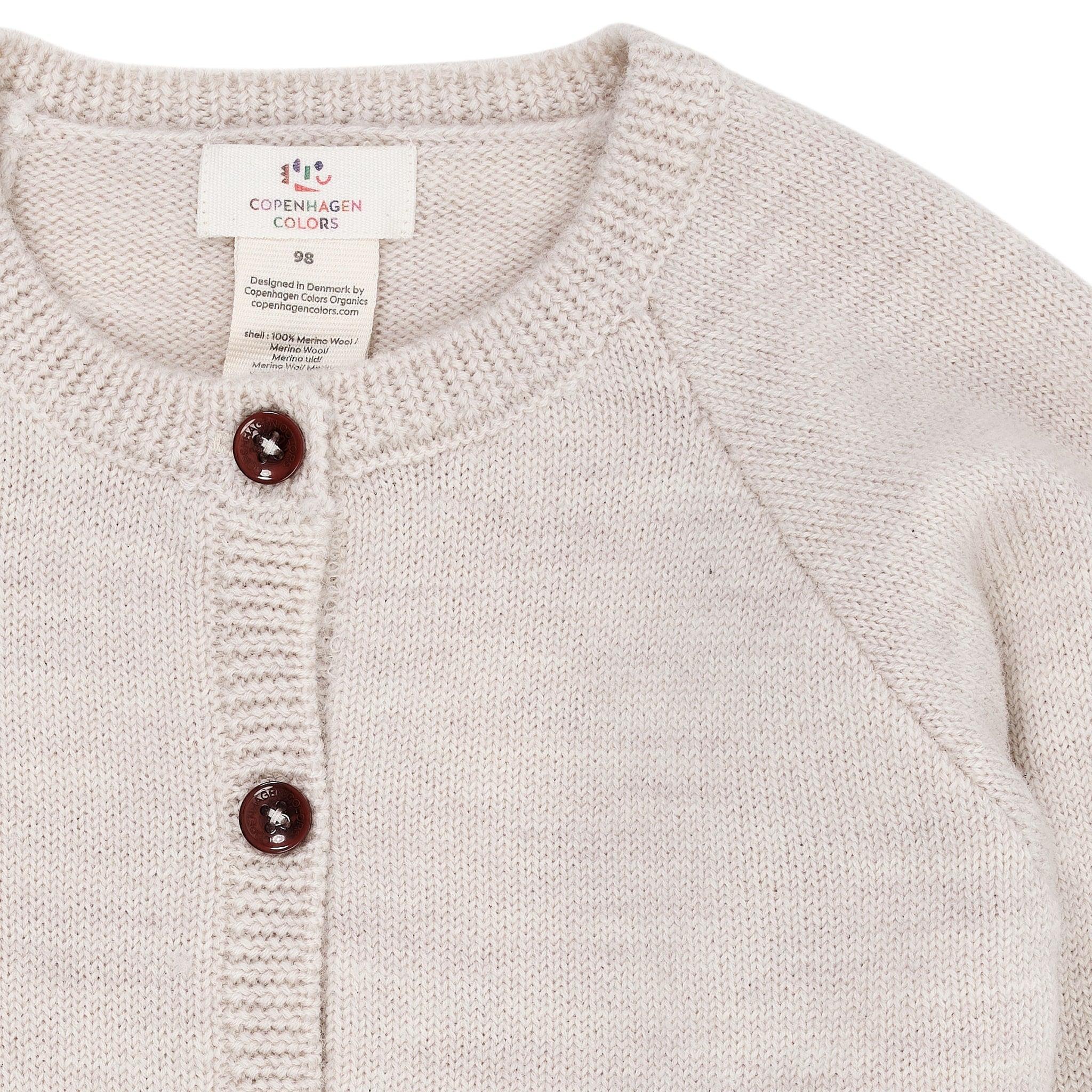 STRIKKET CARDIGAN I MERINOULD - PALE CREAM MELANGE