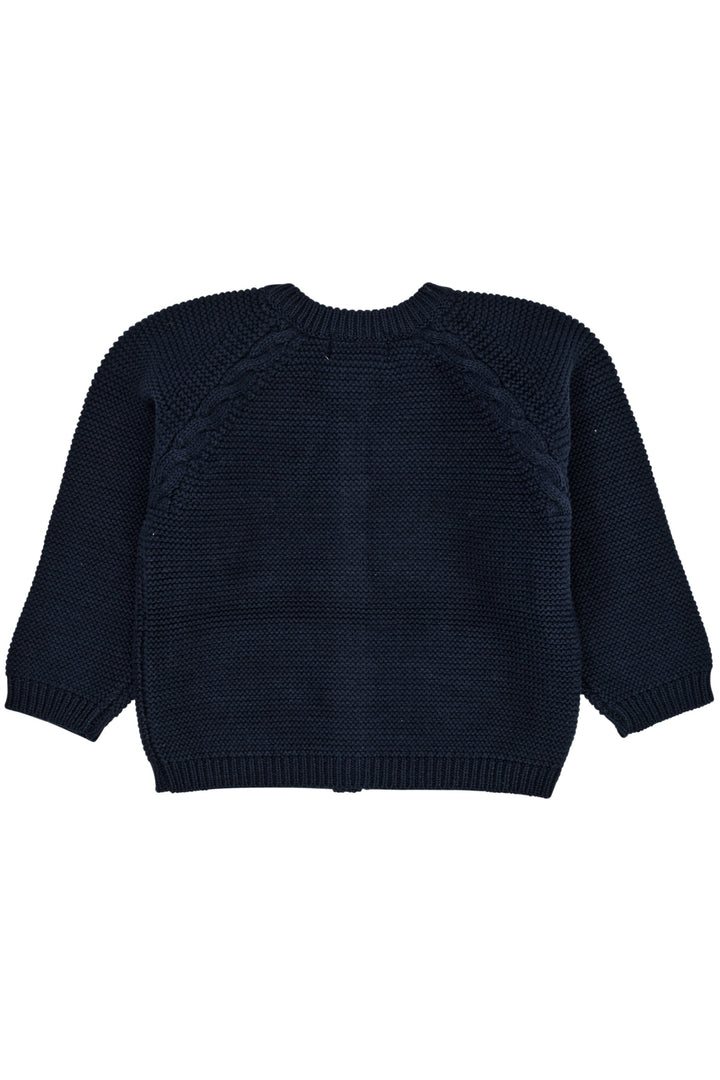 KLASSISK BOMULDSCARDIGAN I KABELSTRIK - NAVY
