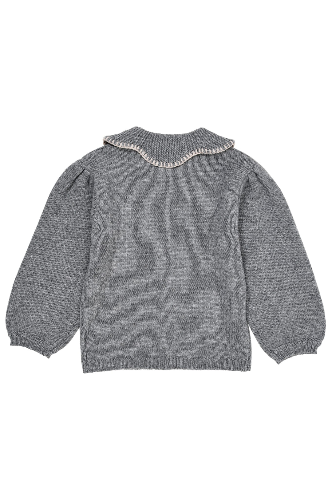 CASHMERE CARDIGAN MED KRAVE - GREY MEL