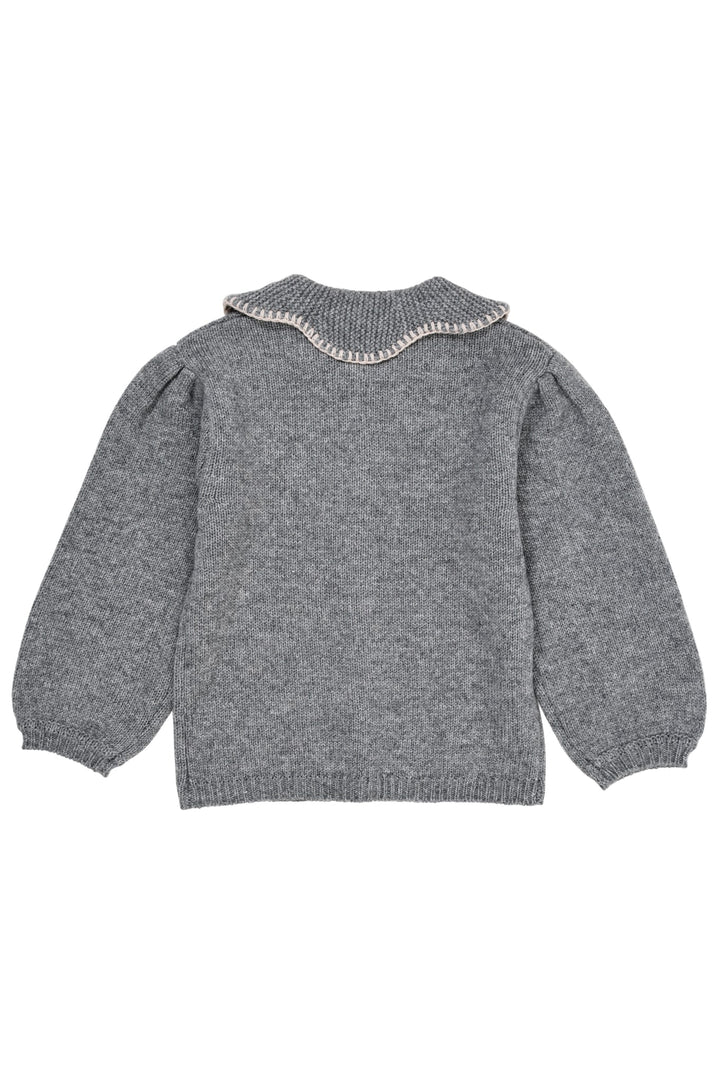 CASHMERE CARDIGAN MED KRAVE - GREY MEL