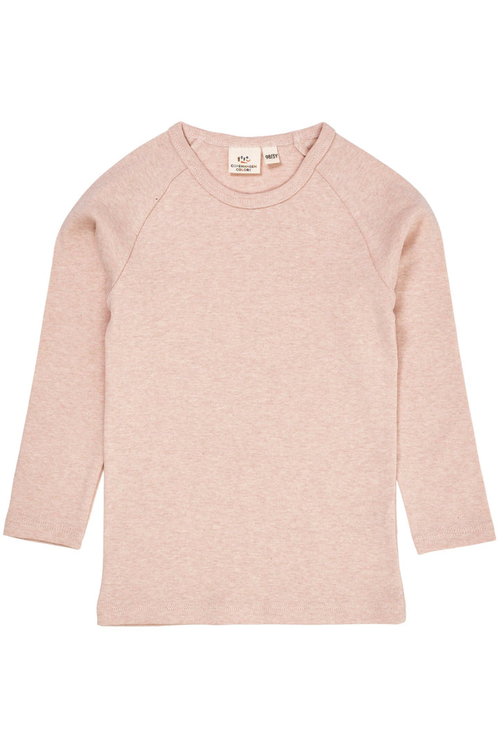 LANGÆRMET T-SHIRT I MELANGE - OLD ROSE MELANGE