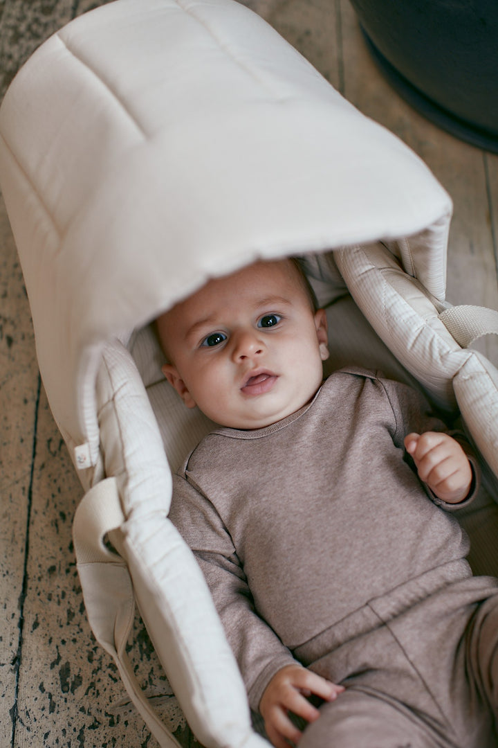 MULTIFUNKTIONEL KALECHE TIL BABY LIFT - CREAM SOLID W. CREAM STRIPE