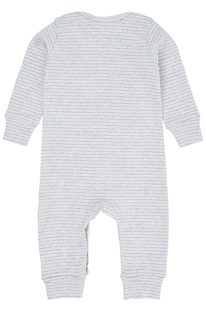 STRIBET ROMPER MED LANGE ÆRMER - LT BLUE STRIPE