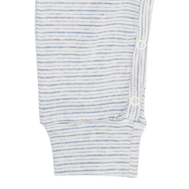STRIBET ROMPER MED LANGE ÆRMER - LT BLUE STRIPE