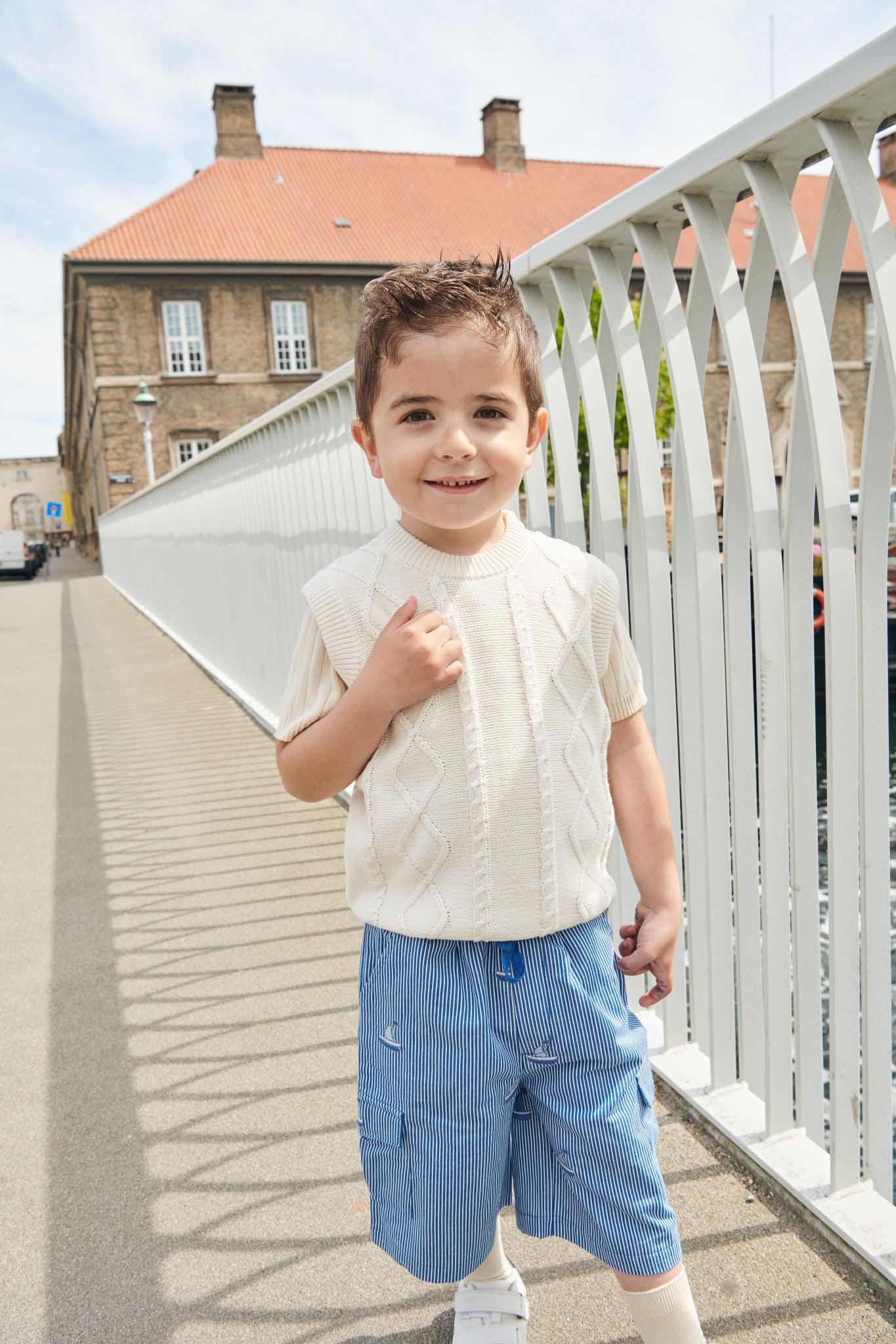 KABELSTRIKKET VEST - CREAM