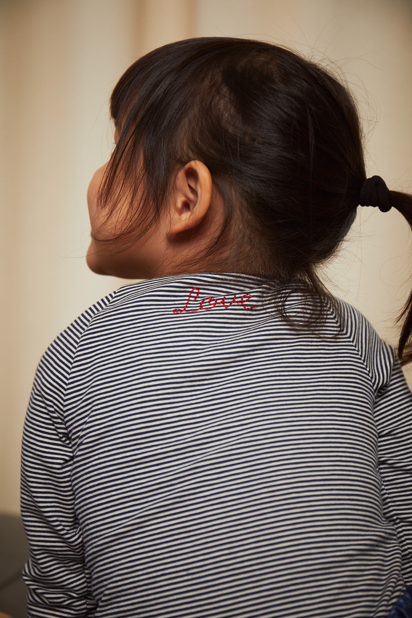 LANGÆRMET T-SHIRT MED STRIBER - NAVY/CREAM STRIPE