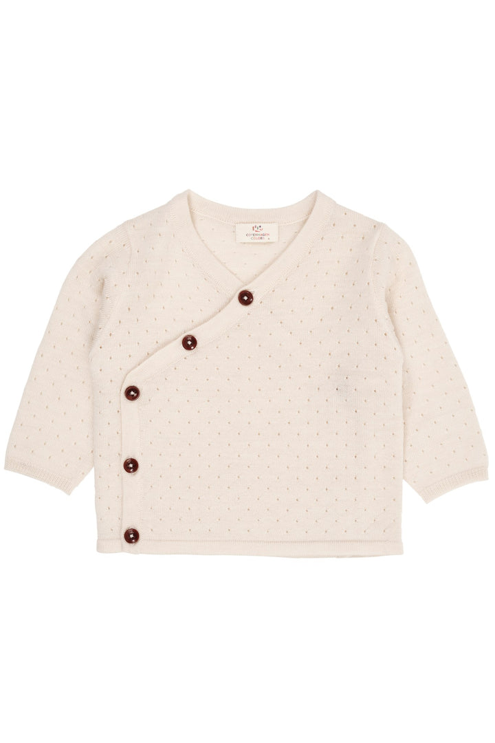 CROSSOVER CARDIGAN M. HULMØNSTER I MERINOULD - CREAM