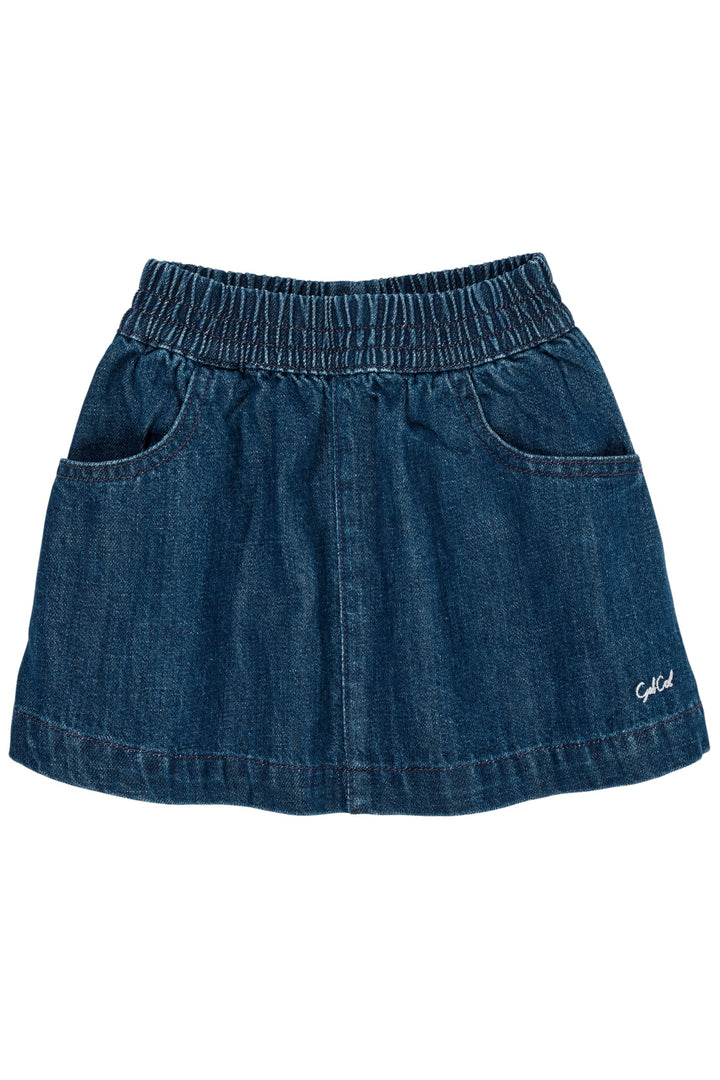 ØKOLOGISK DENIM NEDERDEL - DARK INDIGO BLUE WASHED