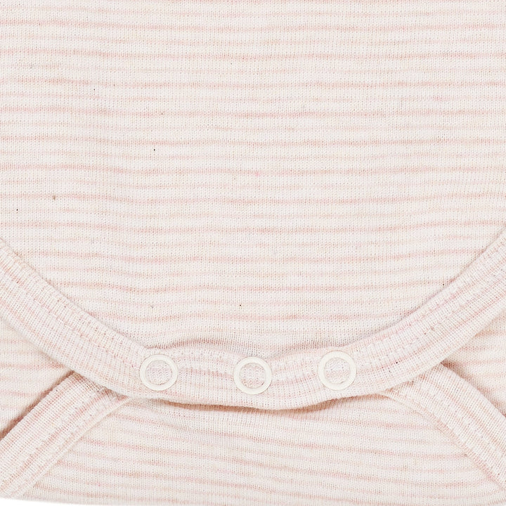 STRIBET BODYSTOCKING MED LANGE ÆRMER - SOFT PINK STRIPE
