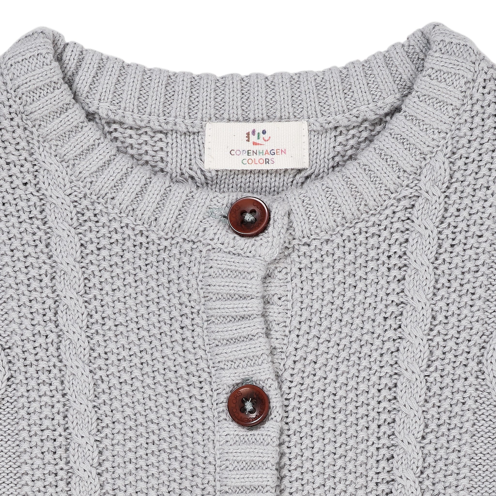 KABELSTRIKKET CARDIGAN - DUSTY BLUE