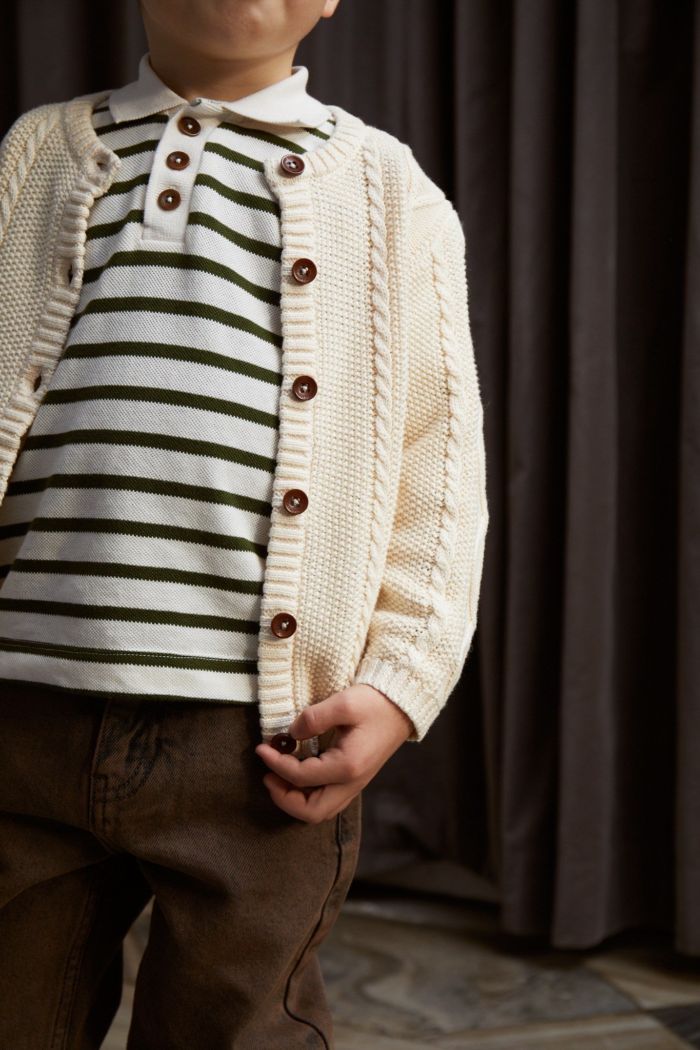 KABELSTRIKKET CARDIGAN - CREAM